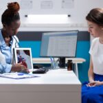 Cardiac doctor patient checkup