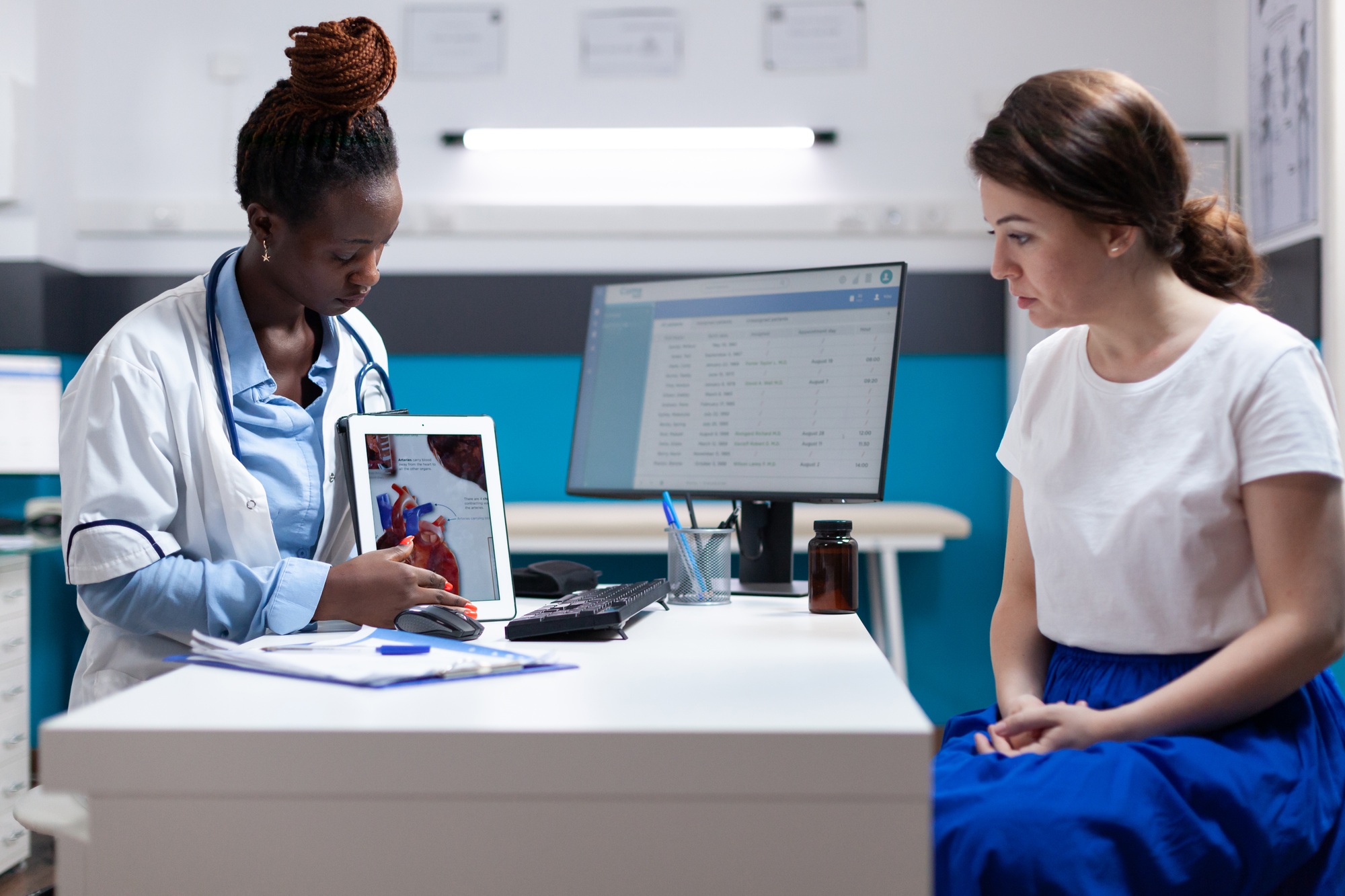Cardiac doctor patient checkup